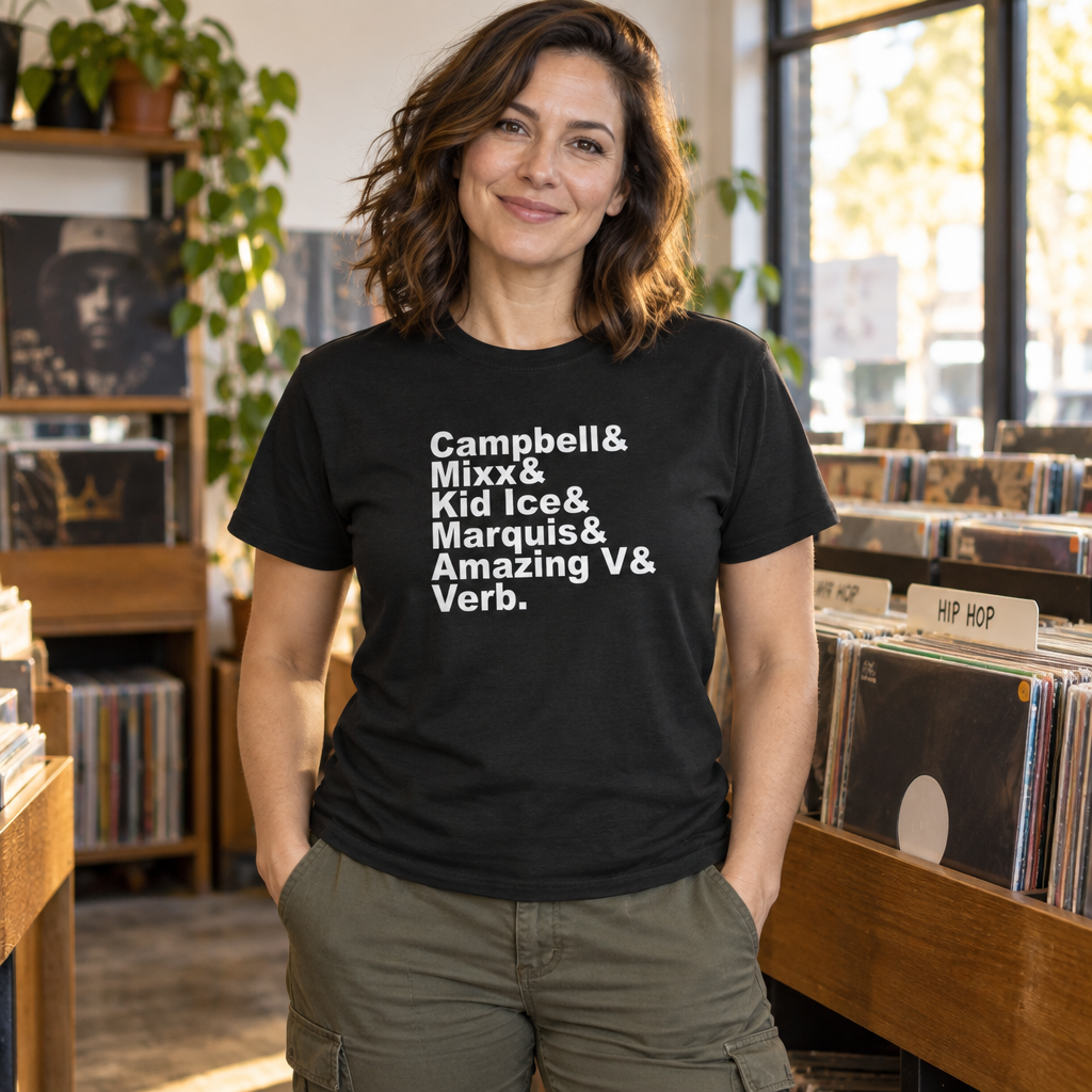 Campbell Mixx Kid Ice Marquis Amazing V Verb Names — Black T-Shirt — lifestyle alt