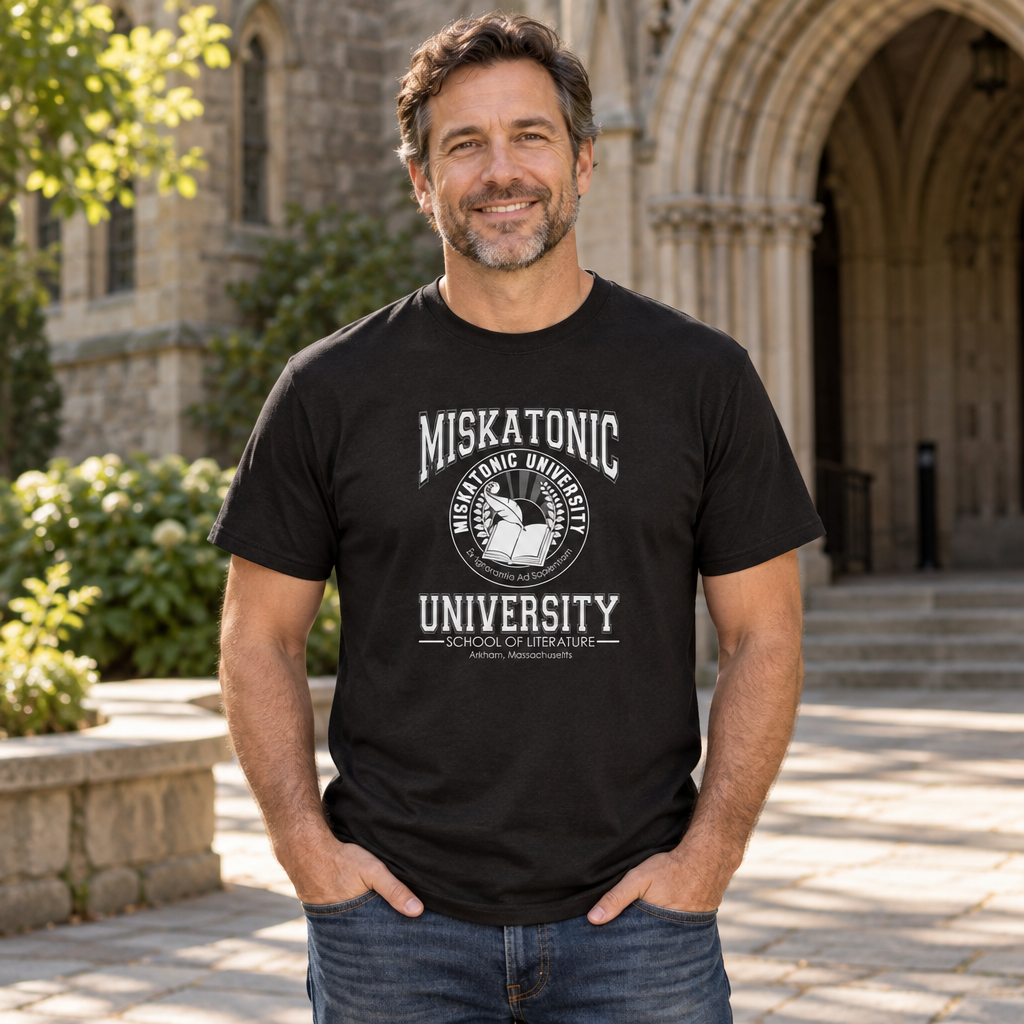 Miskatonic University School of Literature — Black T-Shirt — lifestyle alt