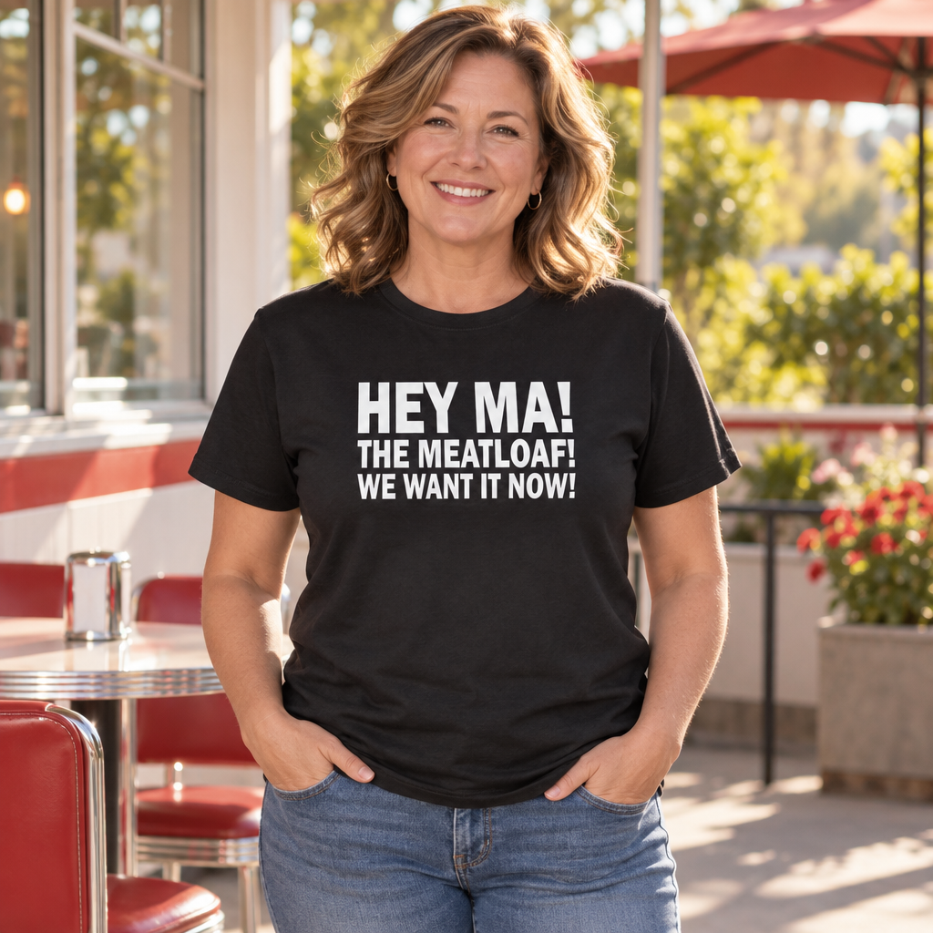 Hey Ma the Meatloaf — Black T-Shirt — lifestyle alt