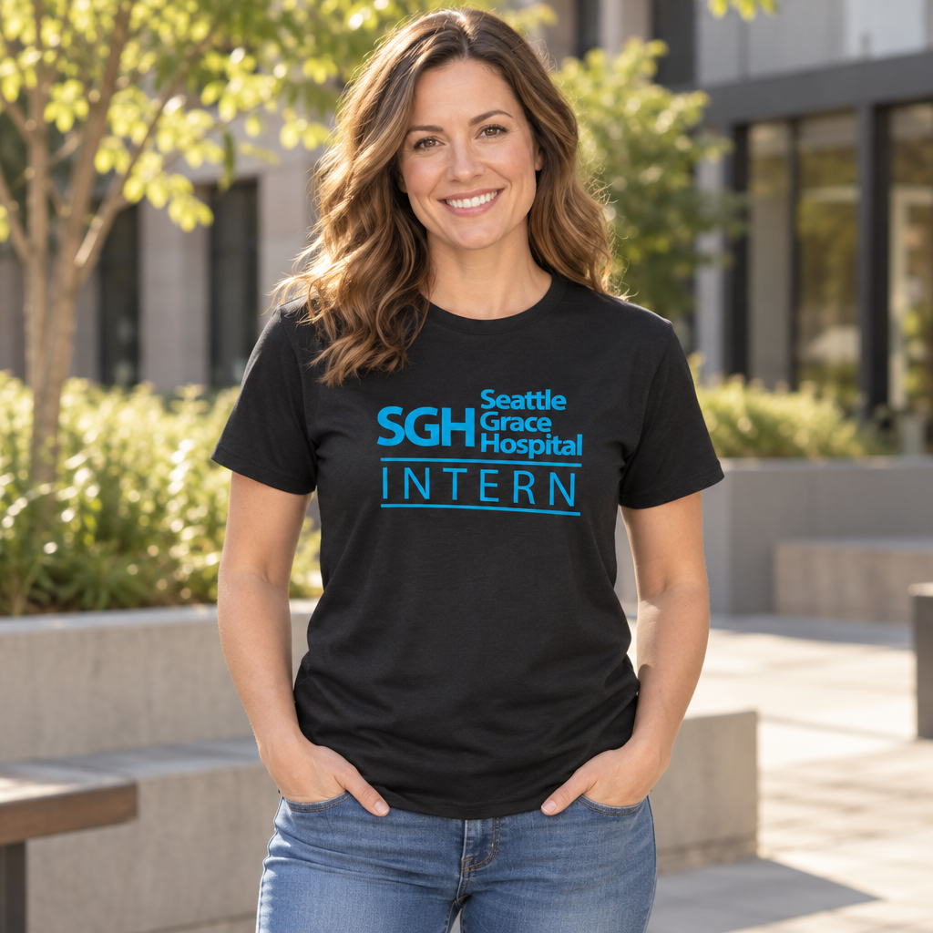 Seattle Grace Hospital Intern — Black T-Shirt — lifestyle alt
