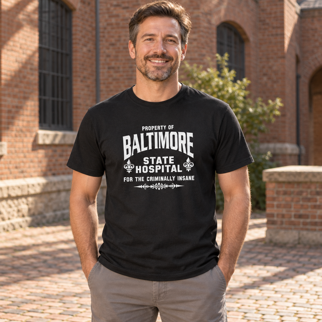 Baltimore State Hospital — Black T-Shirt — lifestyle alt