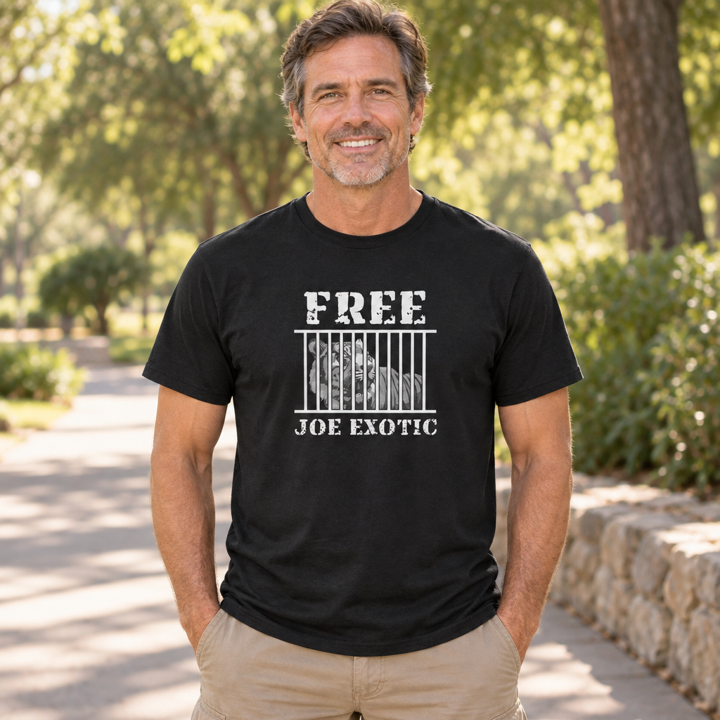 Free Joe Exotic — Black T-Shirt — lifestyle alt