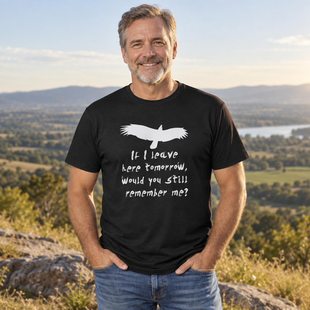 If I Leave Here Tomorrow Bird — Black T-Shirt — lifestyle alt