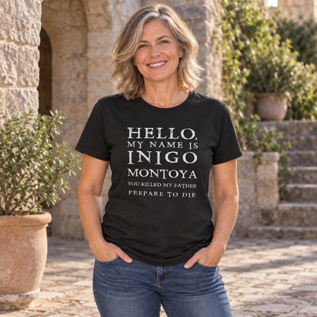 Hello My Name Is Inigo Montoya — Black T-Shirt — lifestyle alt