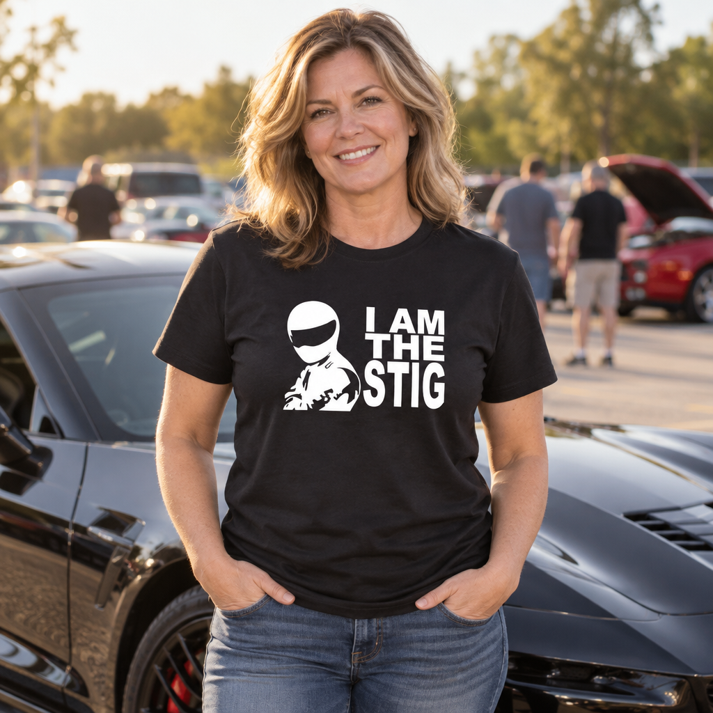 I Am the Stig — Black T-Shirt — lifestyle alt