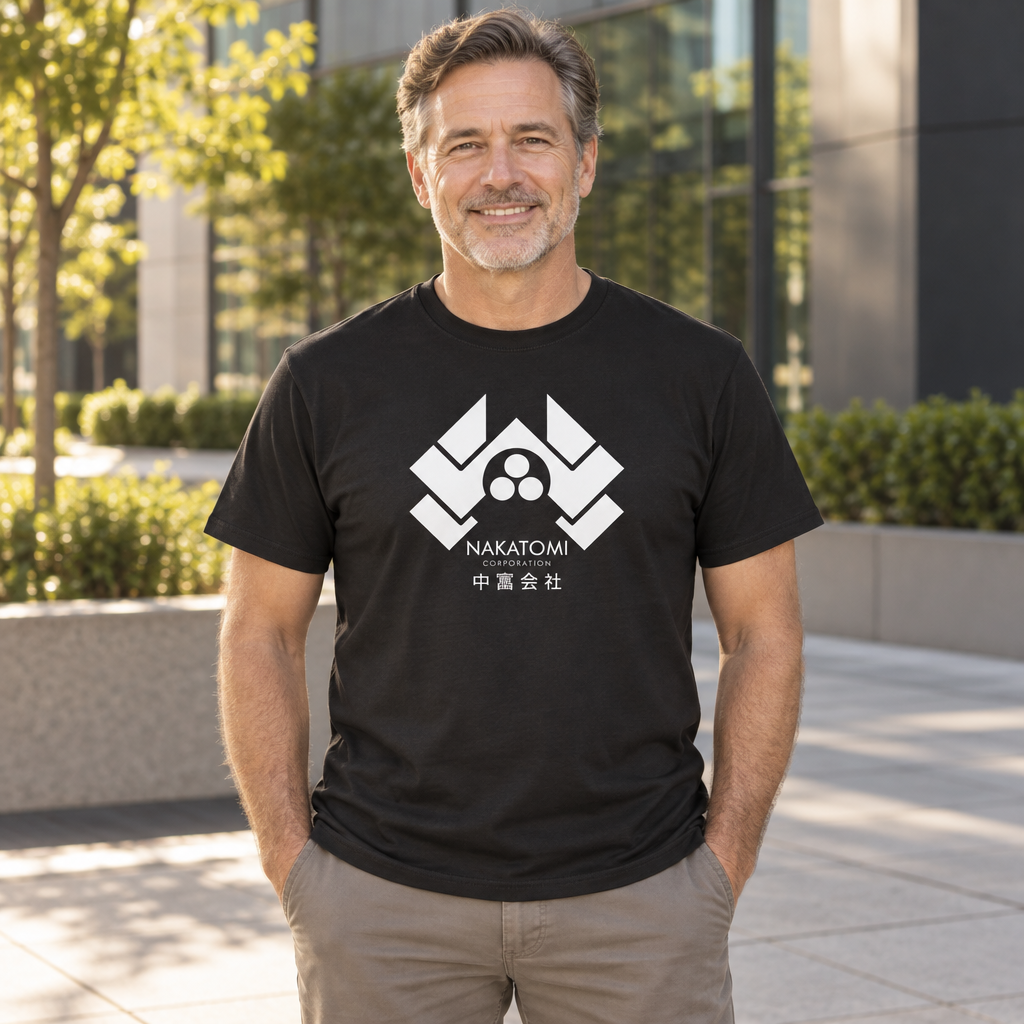 Nakatomi Corporation — Black T-Shirt — lifestyle alt