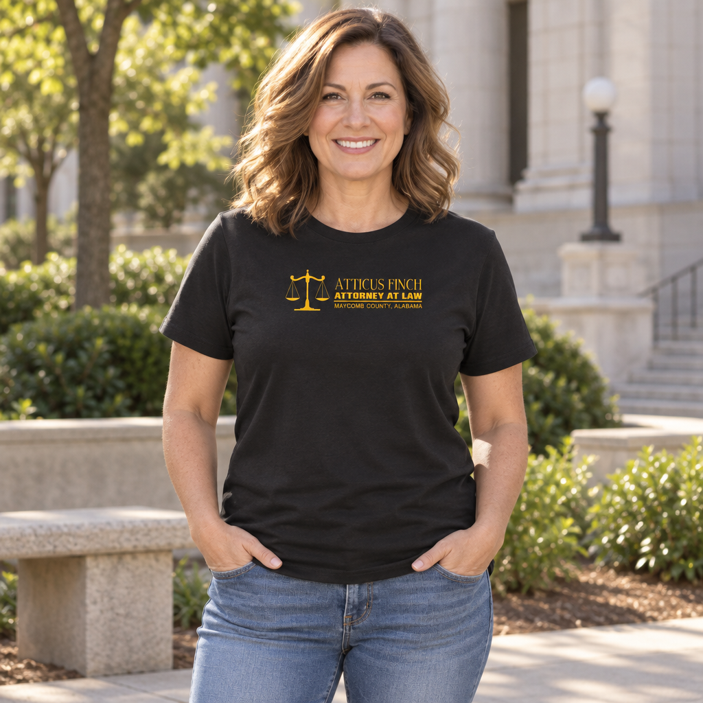 Atticus Finch Attorney at Law — Black T-Shirt — lifestyle alt
