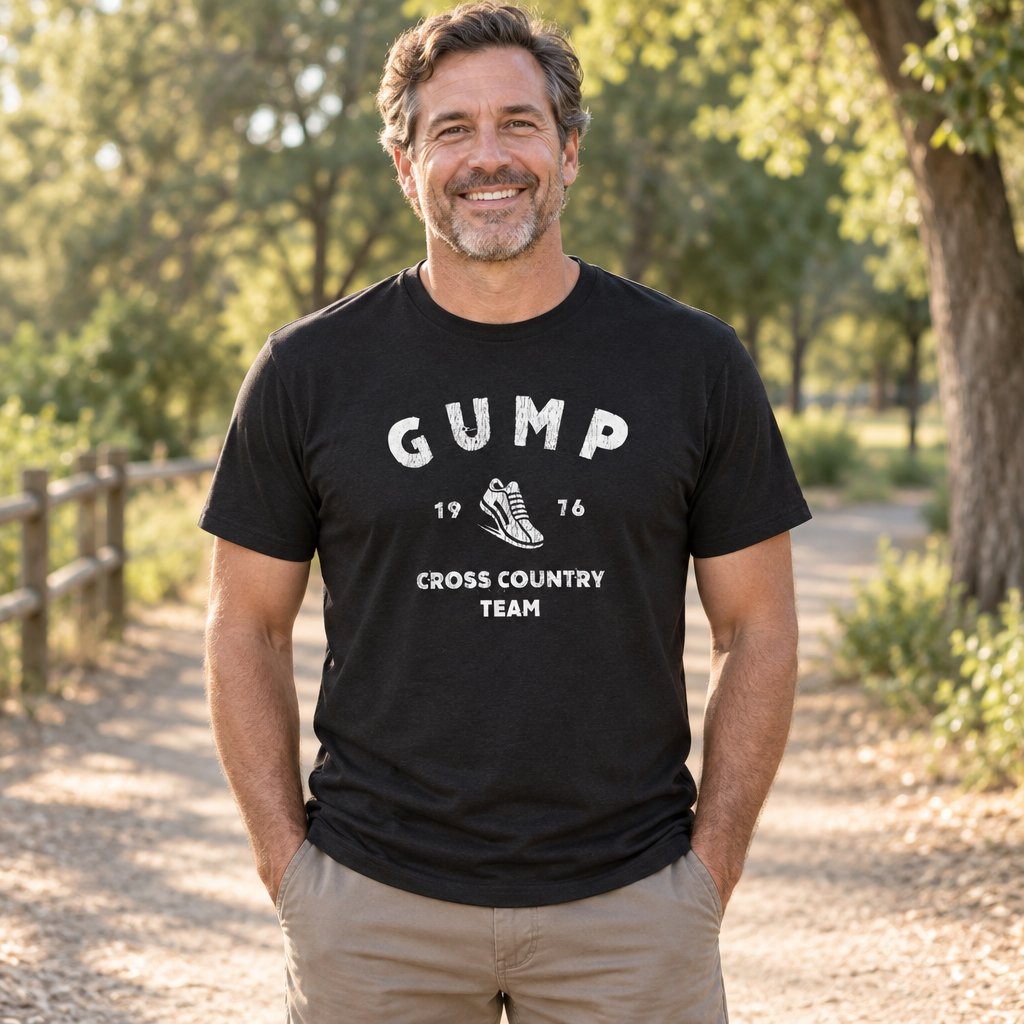 Gump Cross Country Team 1976 — Black T-Shirt — lifestyle alt