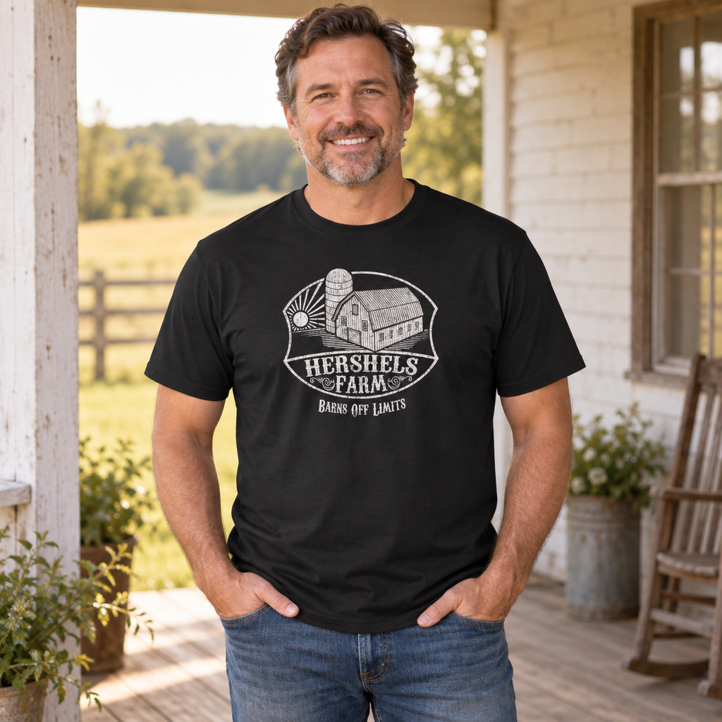 Hershel's Farm — Black T-Shirt — lifestyle alt