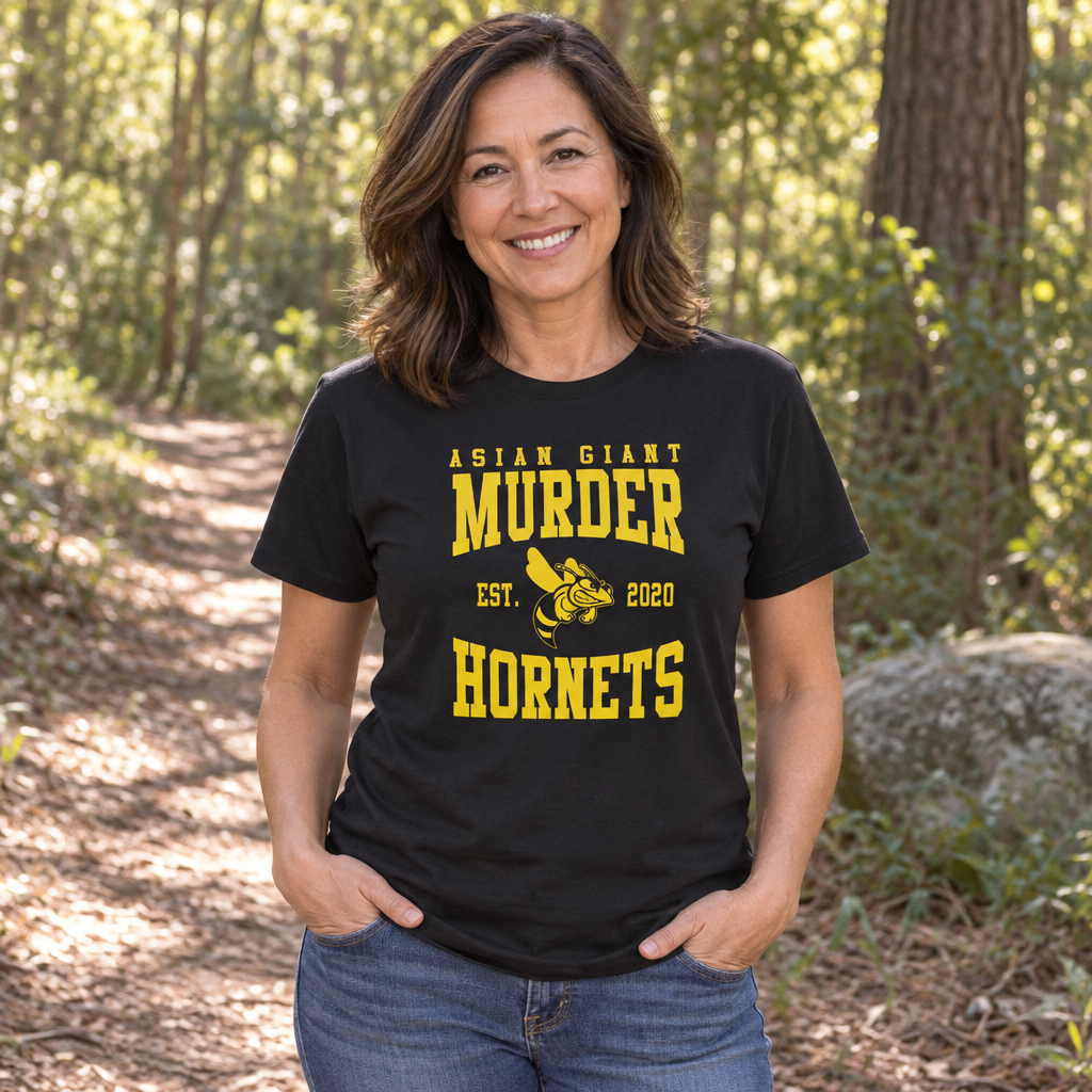 Asian Giant Murder Hornets — Black T-Shirt — lifestyle alt