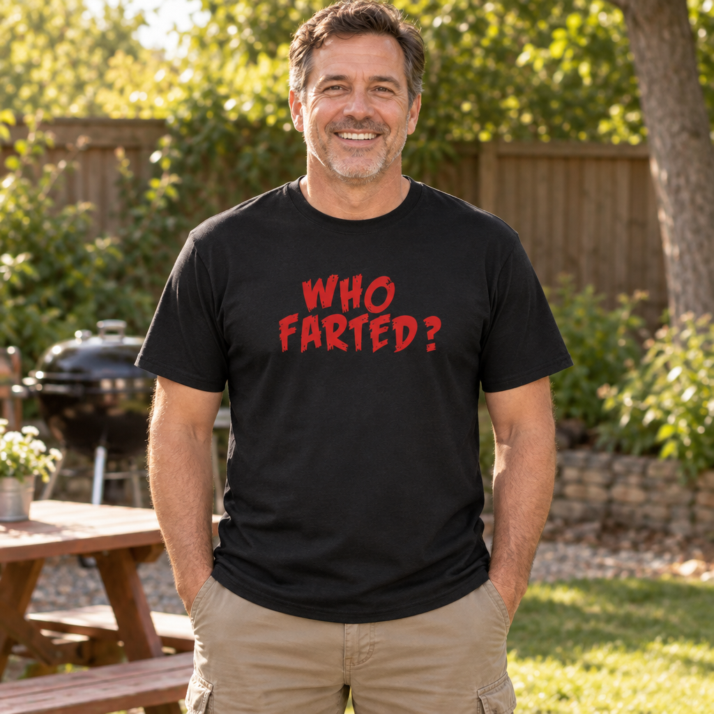 Who Farted — Black T-Shirt — lifestyle alt