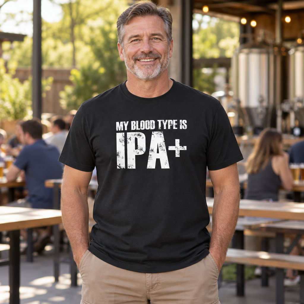 My Blood Type Is IPA — Black T-Shirt — lifestyle alt