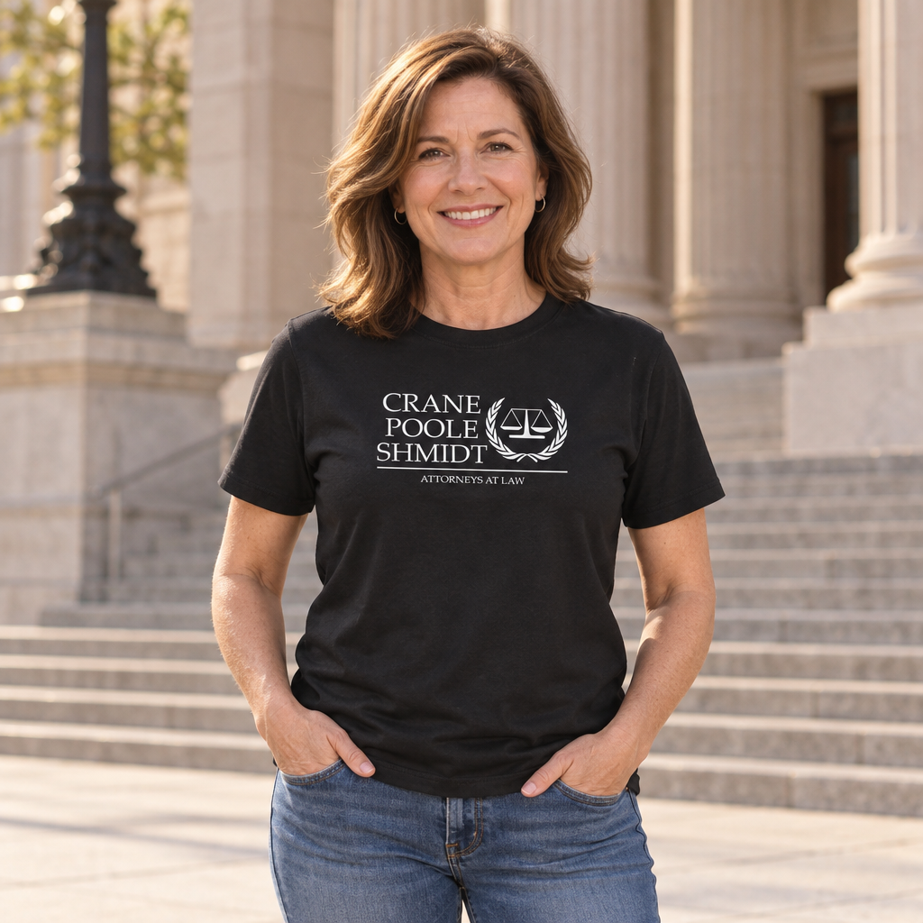 Crane Poole Schmidt Attorneys at Law — Black T-Shirt — lifestyle alt