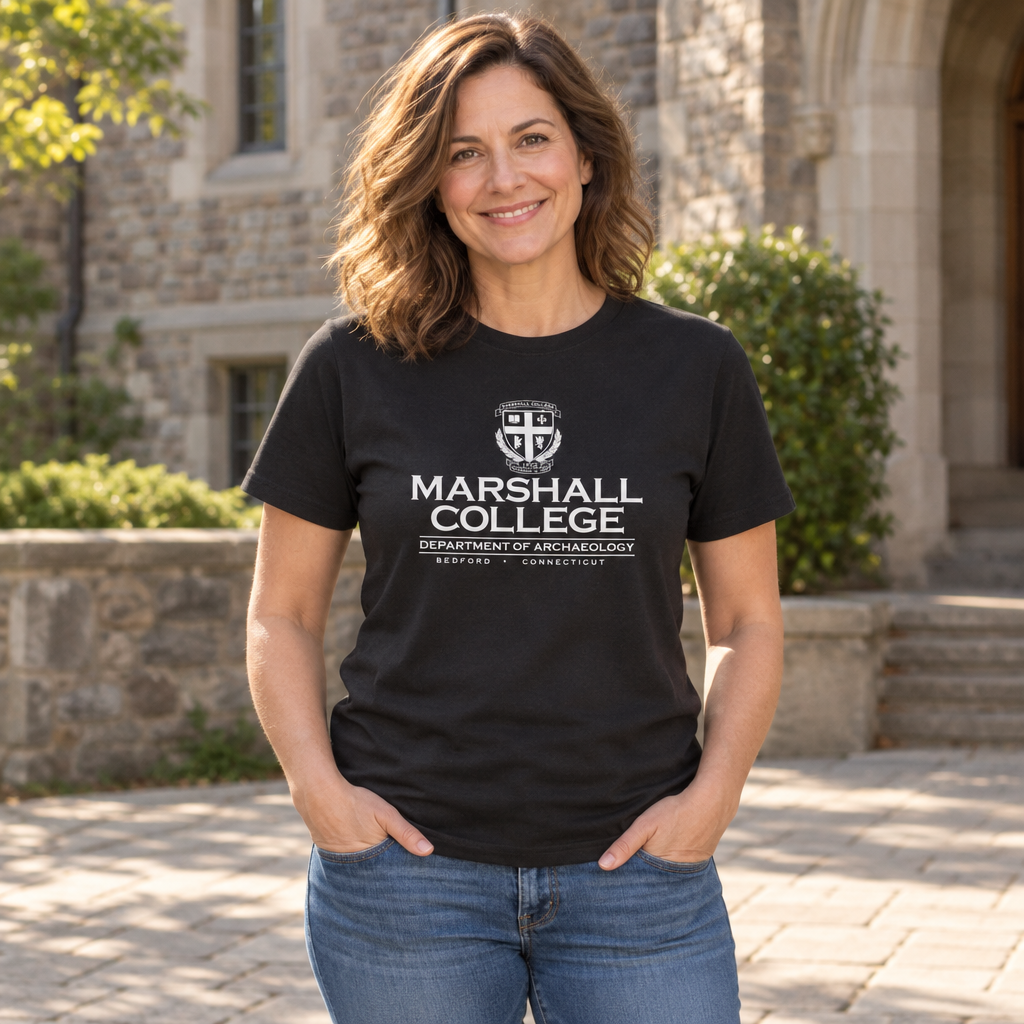 Marshall College Archaeology — Black T-Shirt — lifestyle alt