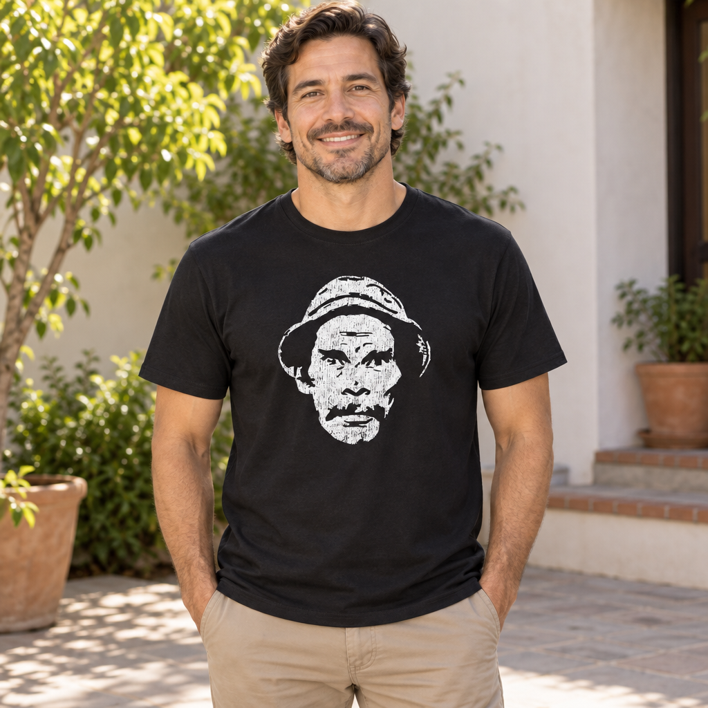 Don Ramon Portrait — Black T-Shirt — lifestyle alt