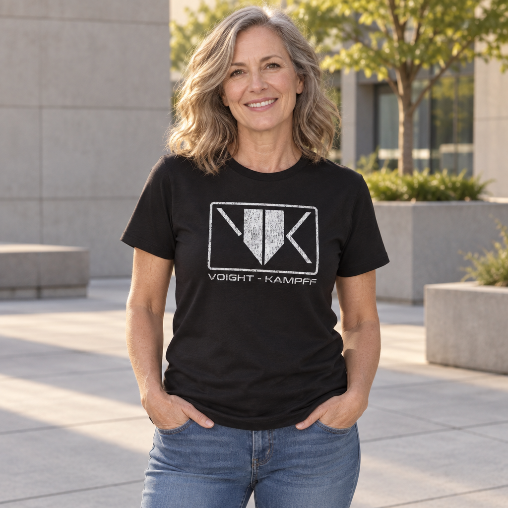Voight Kampff Testing — Black T-Shirt — lifestyle alt