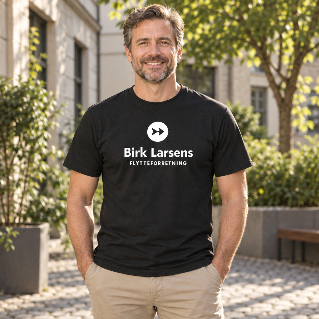 Birk Larsens Moving Service — Black T-Shirt — lifestyle alt
