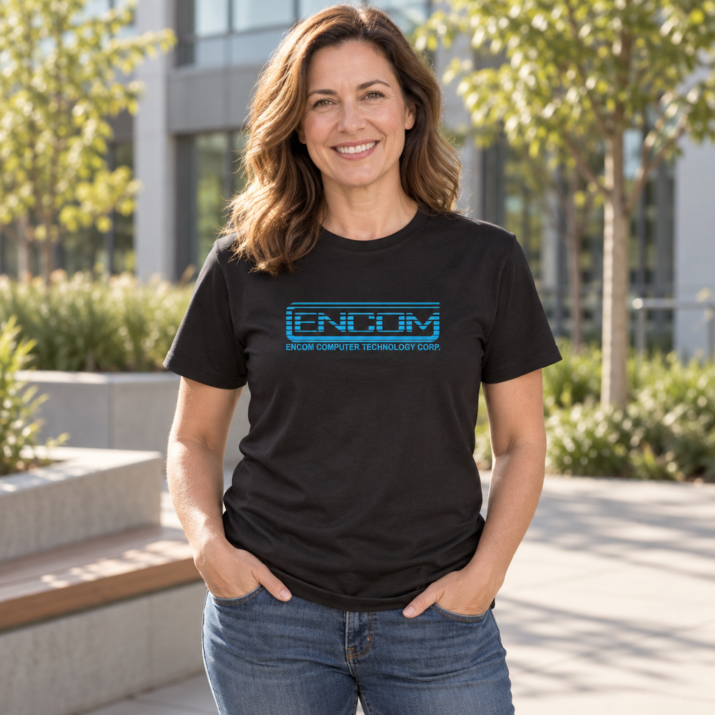 Encom Computer Technology — Black T-Shirt — lifestyle alt