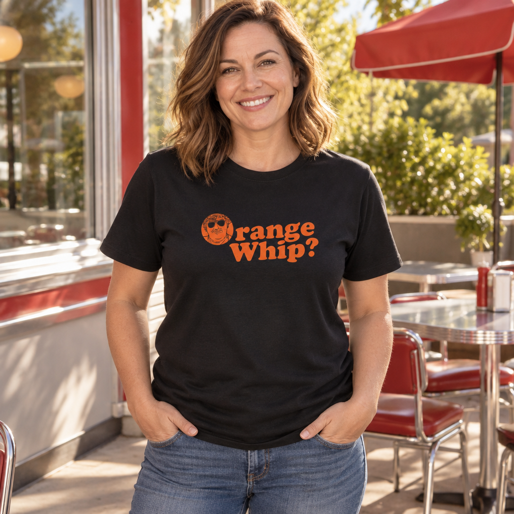 Orange Whip — Black T-Shirt — lifestyle alt