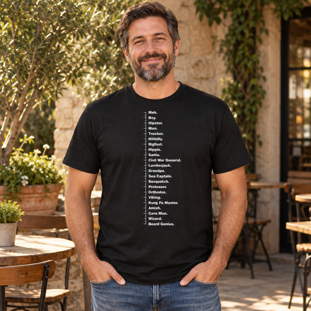 Beard Measuring Shirt — Black T-Shirt — lifestyle alt