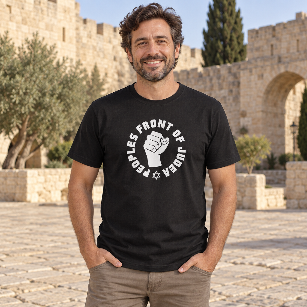 Peoples Front of Judea — Black T-Shirt — lifestyle alt