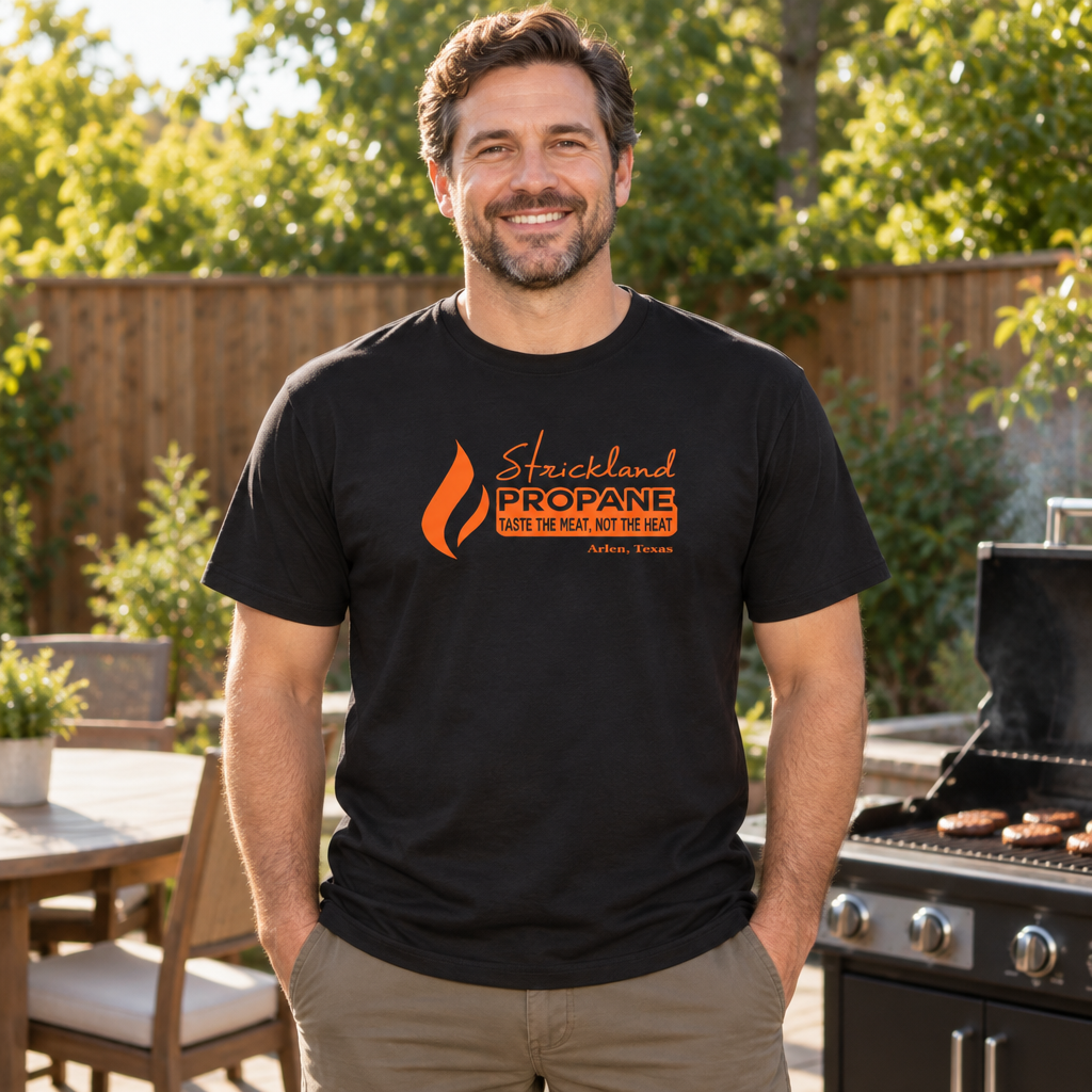 Strickland Propane — Black T-Shirt — lifestyle alt