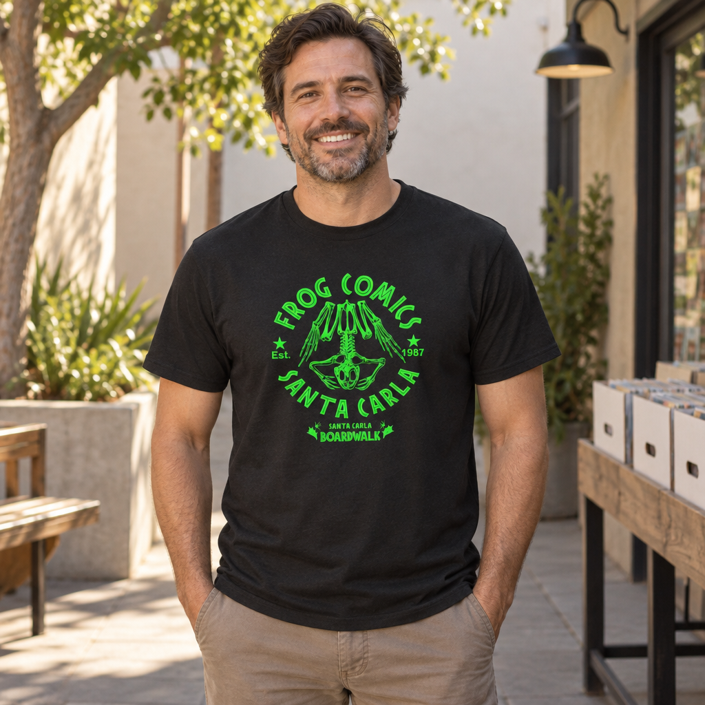 Frog Comics — Black T-Shirt — lifestyle alt