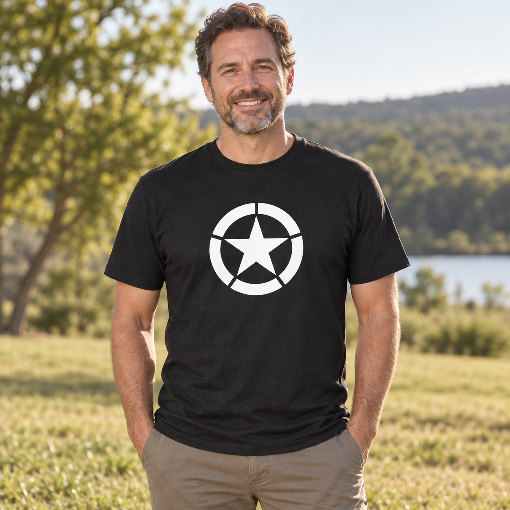 Broken Circle Star — Black T-Shirt — lifestyle alt