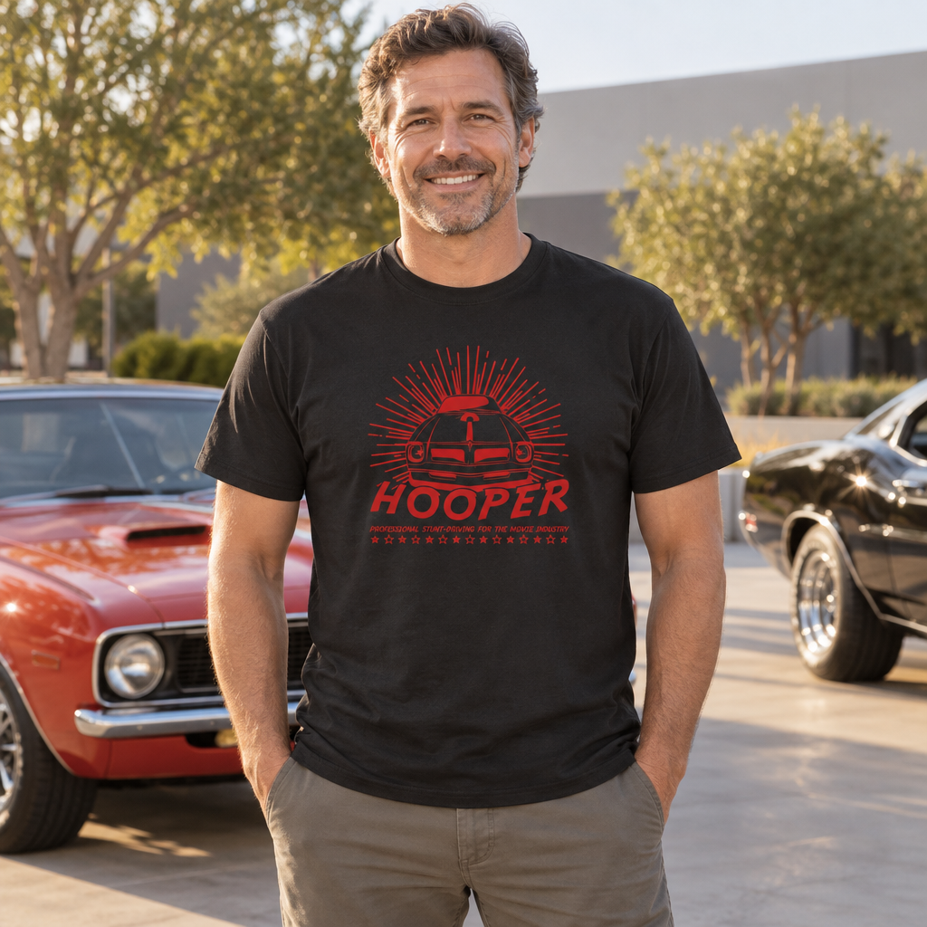 Hooper Stuntman — Black T-Shirt — lifestyle alt