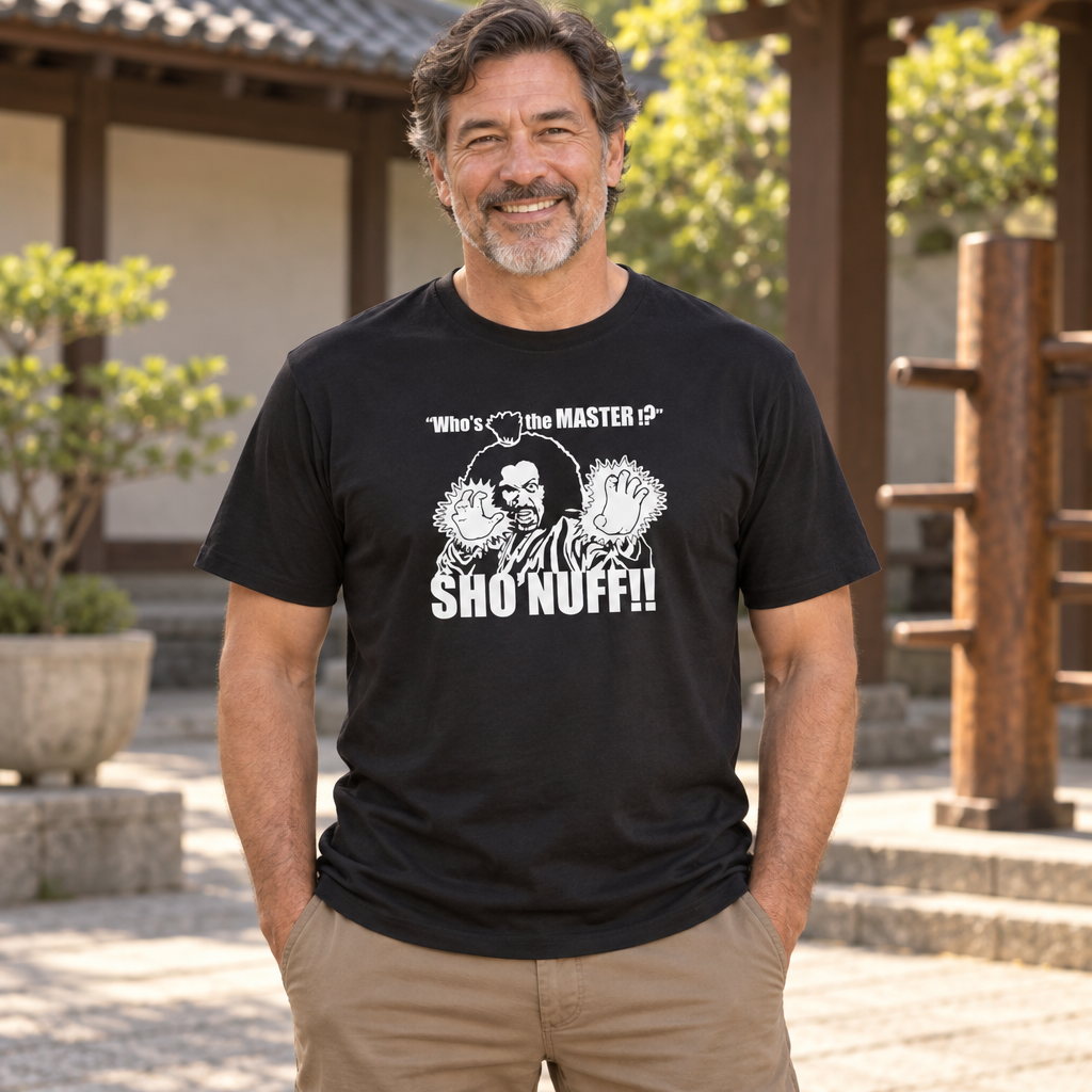 Sho Nuff — Black T-Shirt — lifestyle alt