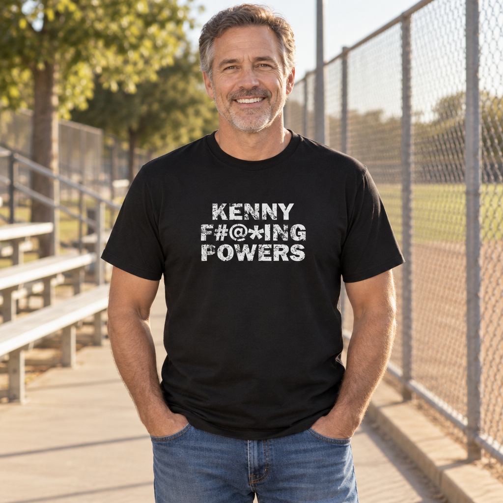 Kenny Powers Censored Lettering — Black T-Shirt — lifestyle alt