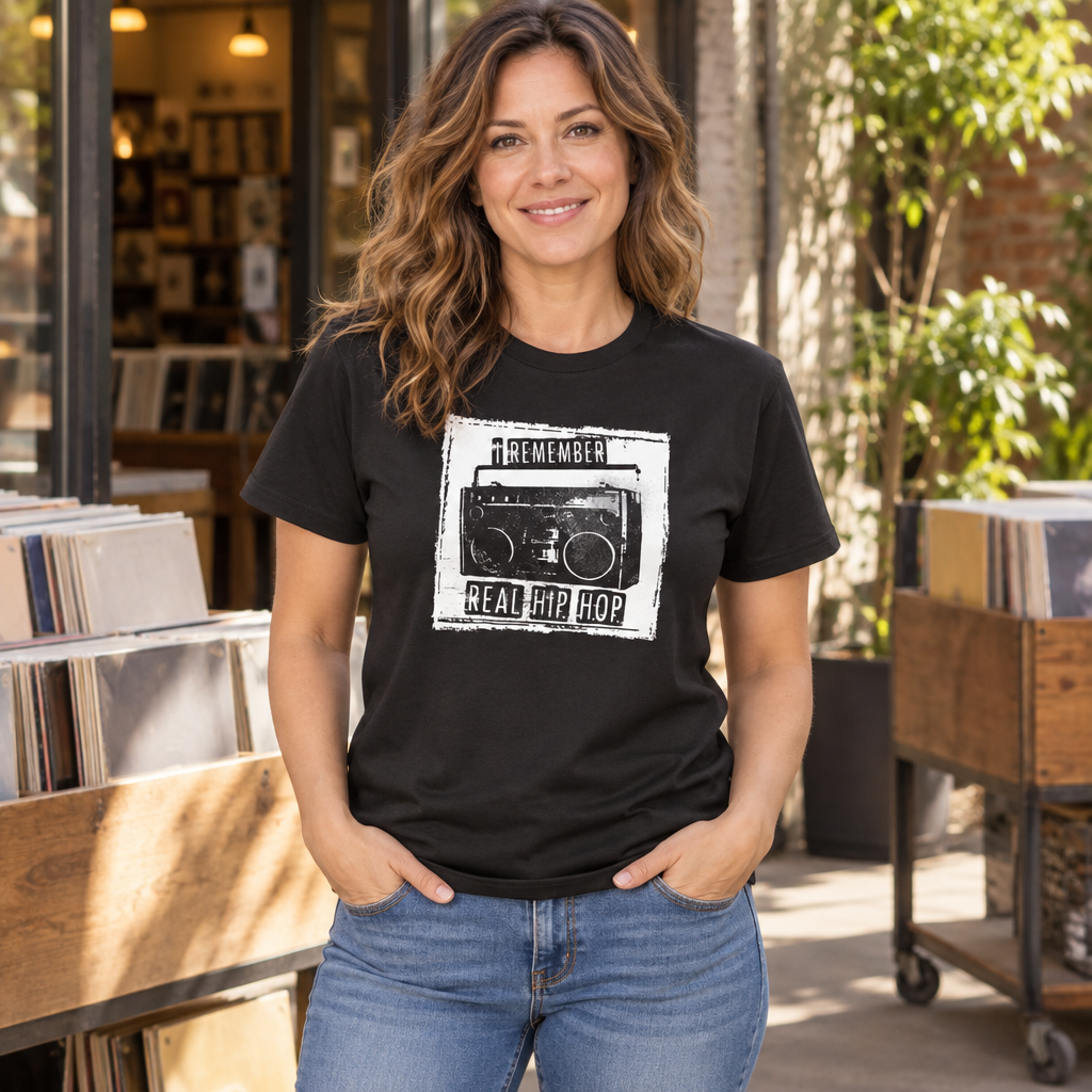 I Remember Real Hip Hop — Black T-Shirt — lifestyle alt