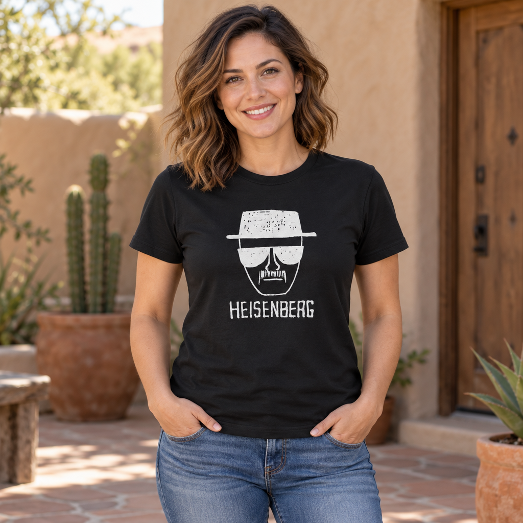 Heisenberg Portrait — Black T-Shirt — lifestyle alt
