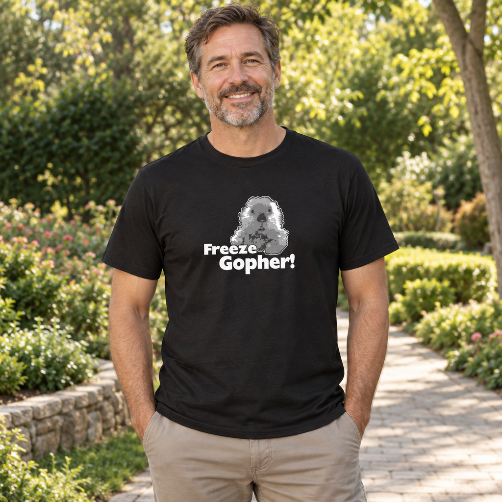 Freeze Gopher — Black T-Shirt — lifestyle alt