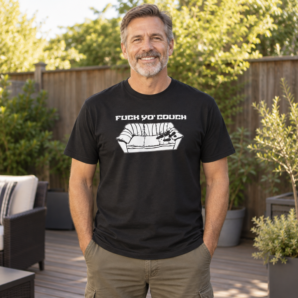 Fuck Yo Couch — Black T-Shirt — lifestyle alt