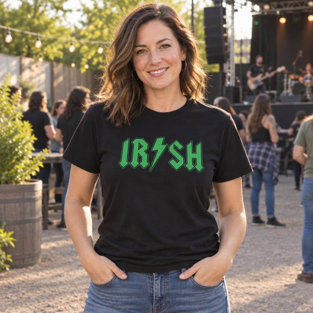 Irish Rock Lettering — Black T-Shirt — lifestyle alt