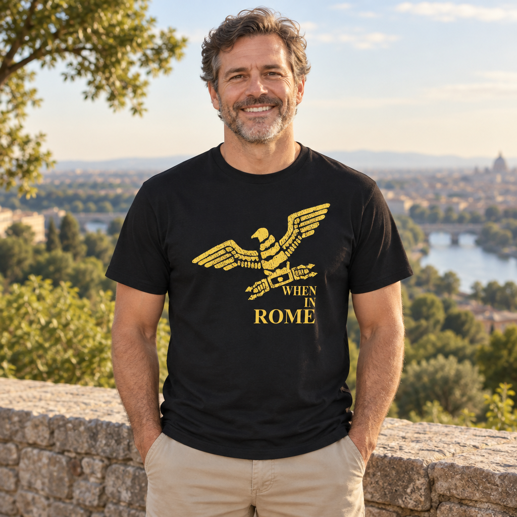 When in Rome Eagle — Black T-Shirt — lifestyle alt