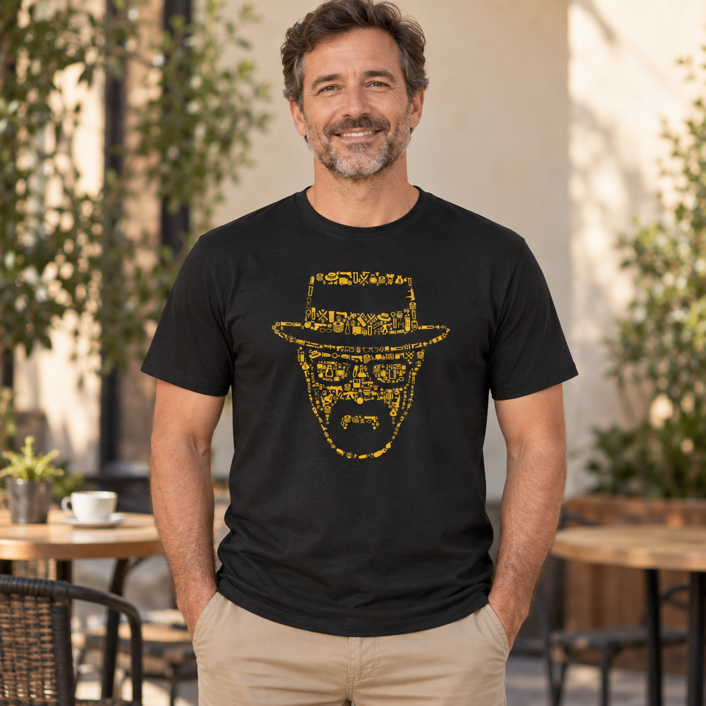 Heisenberg Illustration — Black T-Shirt — lifestyle alt
