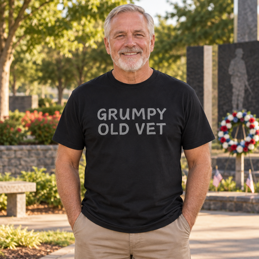 Grumpy Old Vet — Black T-Shirt — lifestyle alt