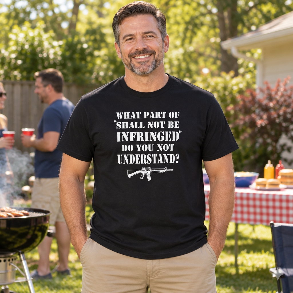 Shall Not Be Infringed — Black T-Shirt — lifestyle alt