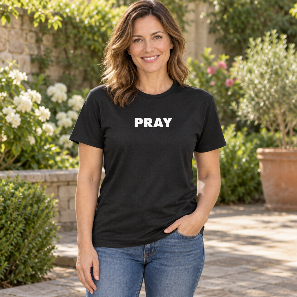 Pray — Black T-Shirt — lifestyle alt