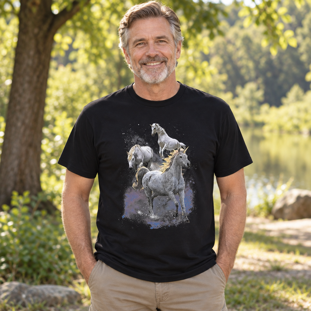 Unicorn Herd — Black T-Shirt — lifestyle alt