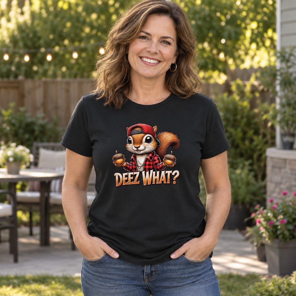Deez What Squirrel — Black T-Shirt — lifestyle alt