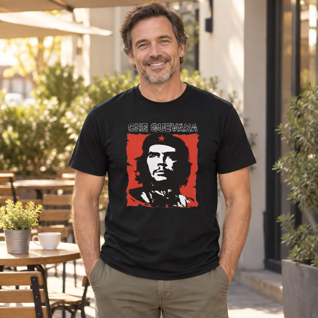 Che Guevara Portrait — Black T-Shirt — lifestyle alt