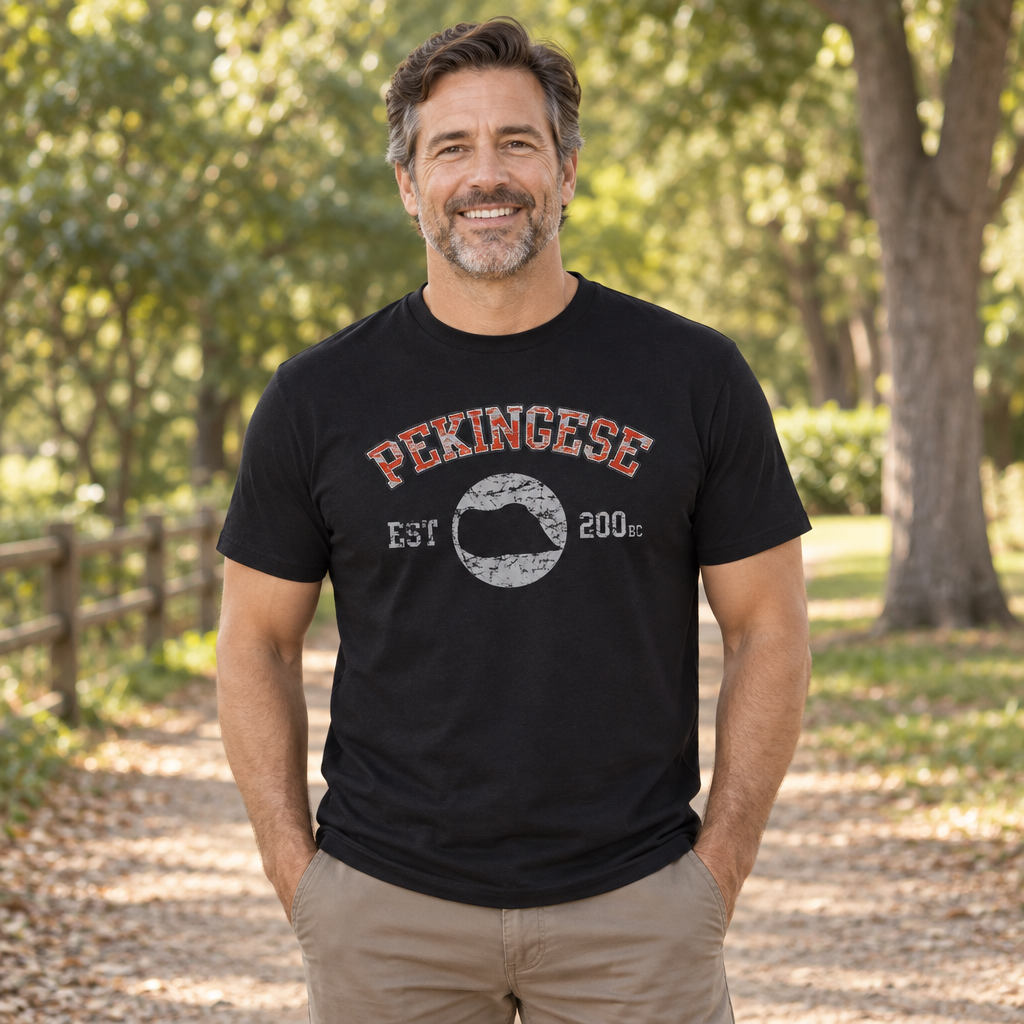 Pekingese Established 200 BC — Black T-Shirt — lifestyle alt