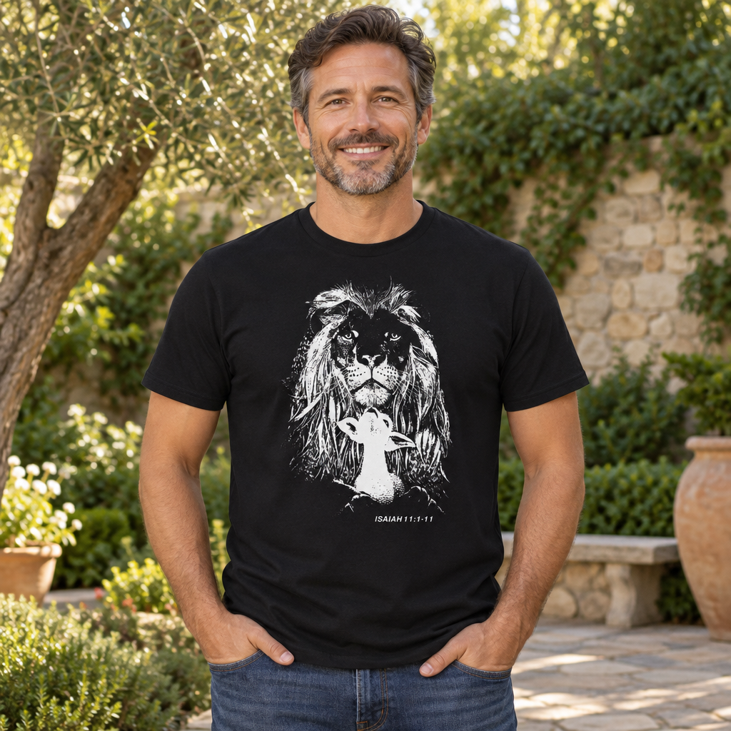 Lion and Lamb — Black T-Shirt — lifestyle alt