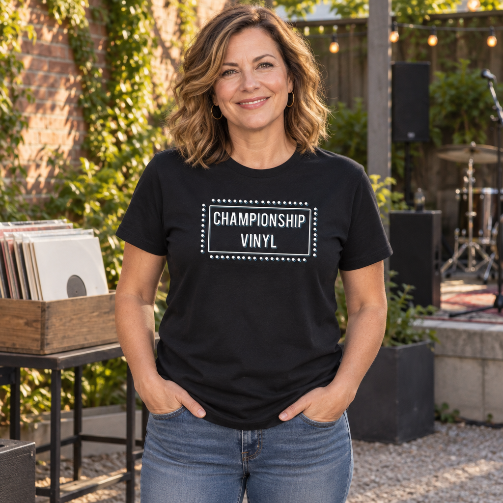 Championship Vinyl — Black T-Shirt — lifestyle alt