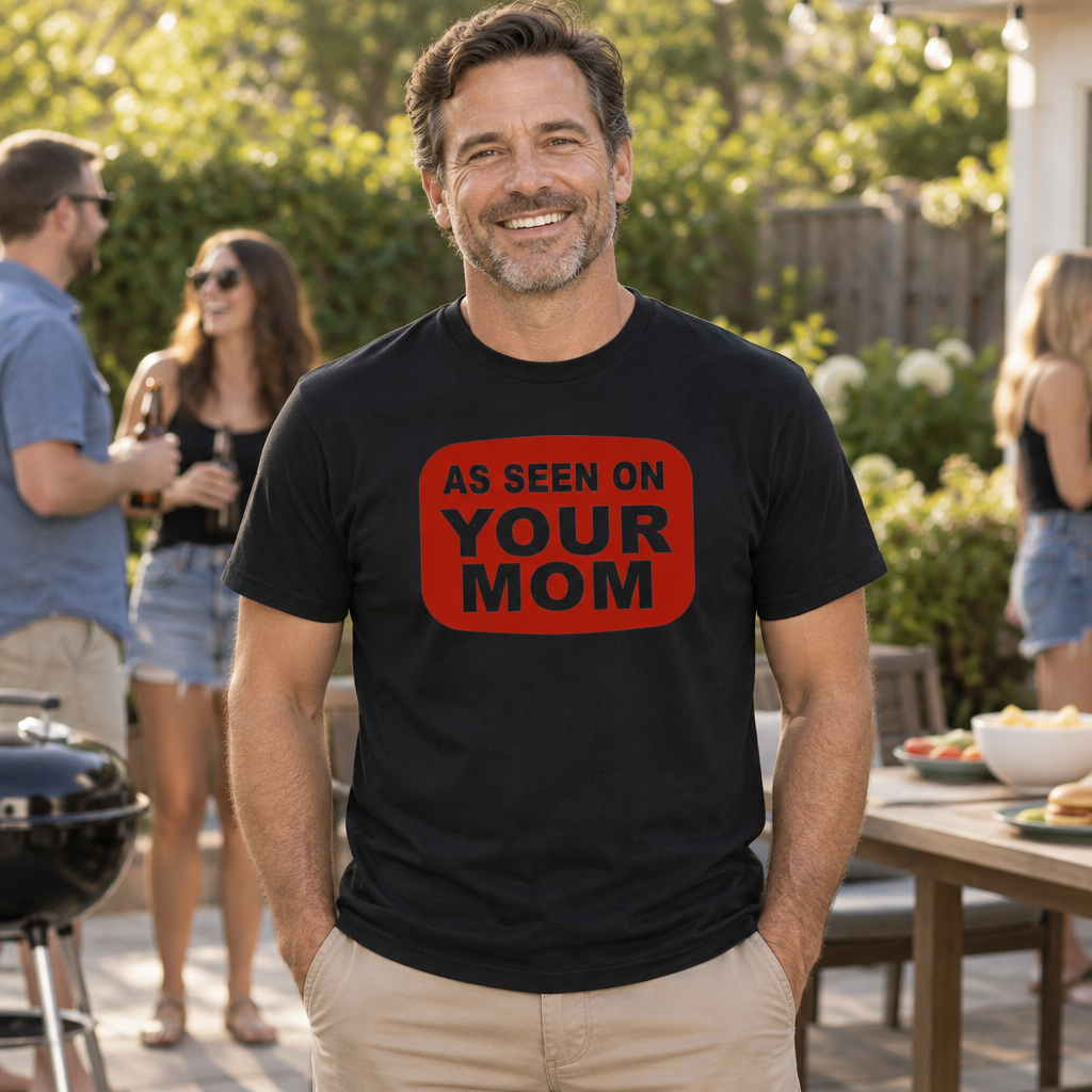 As Seen on Your Mom — Black T-Shirt — lifestyle alt