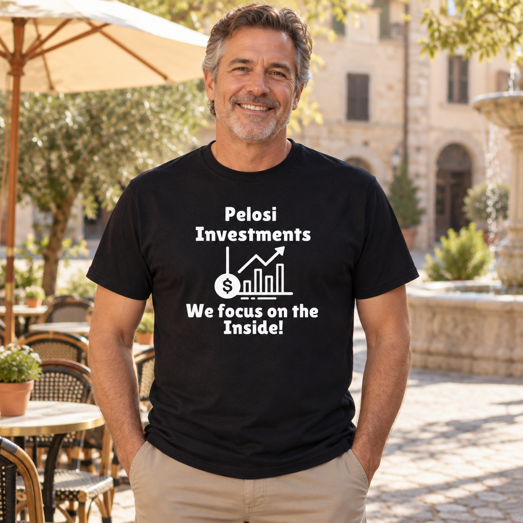Pelosi Investments — Black T-Shirt — lifestyle alt