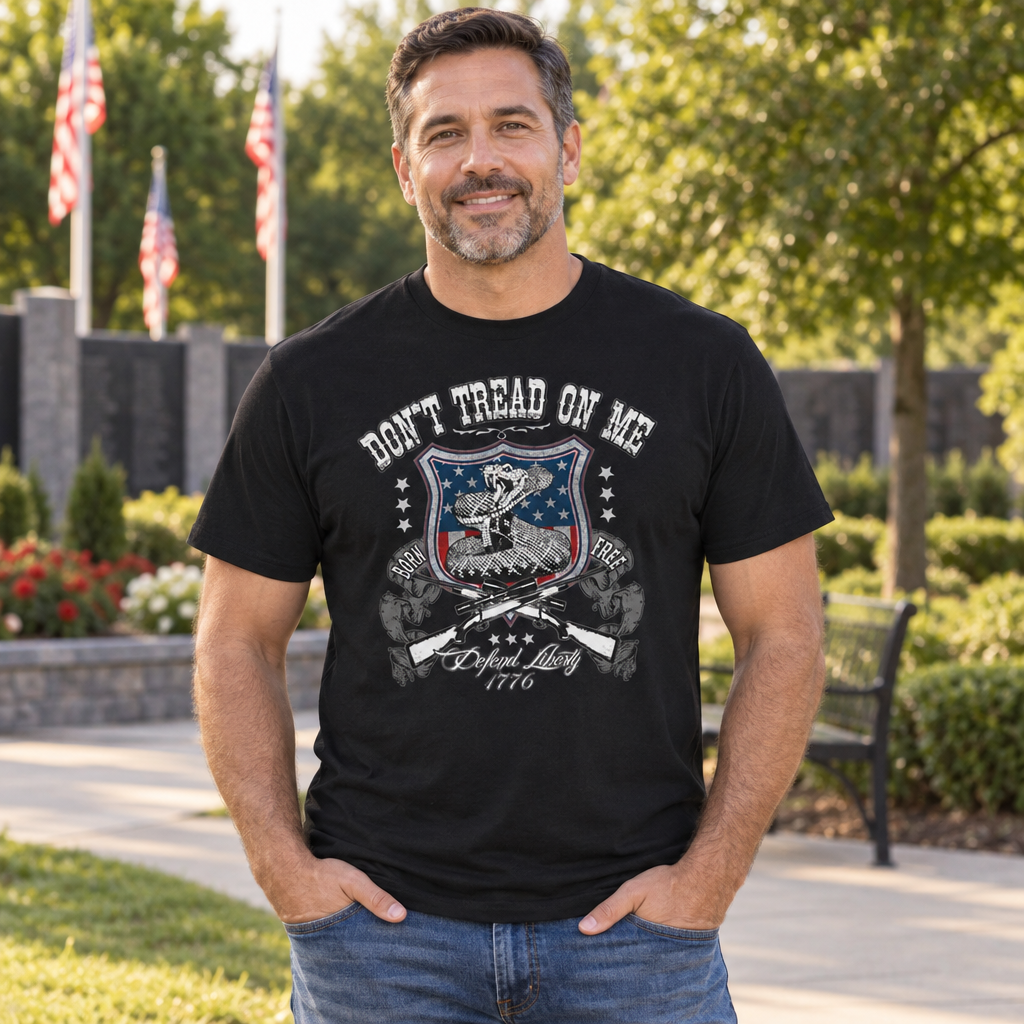 Don't Tread on Me — Black T-Shirt — lifestyle alt